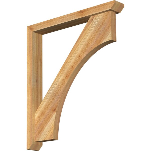 Ekena Millwork Westlake Slat Rough Sawn Bracket w/ Offset Brace, Western Red Cedar, 4"W x 30"D x 34"H BKT0402X30X34WTL06RWR - main